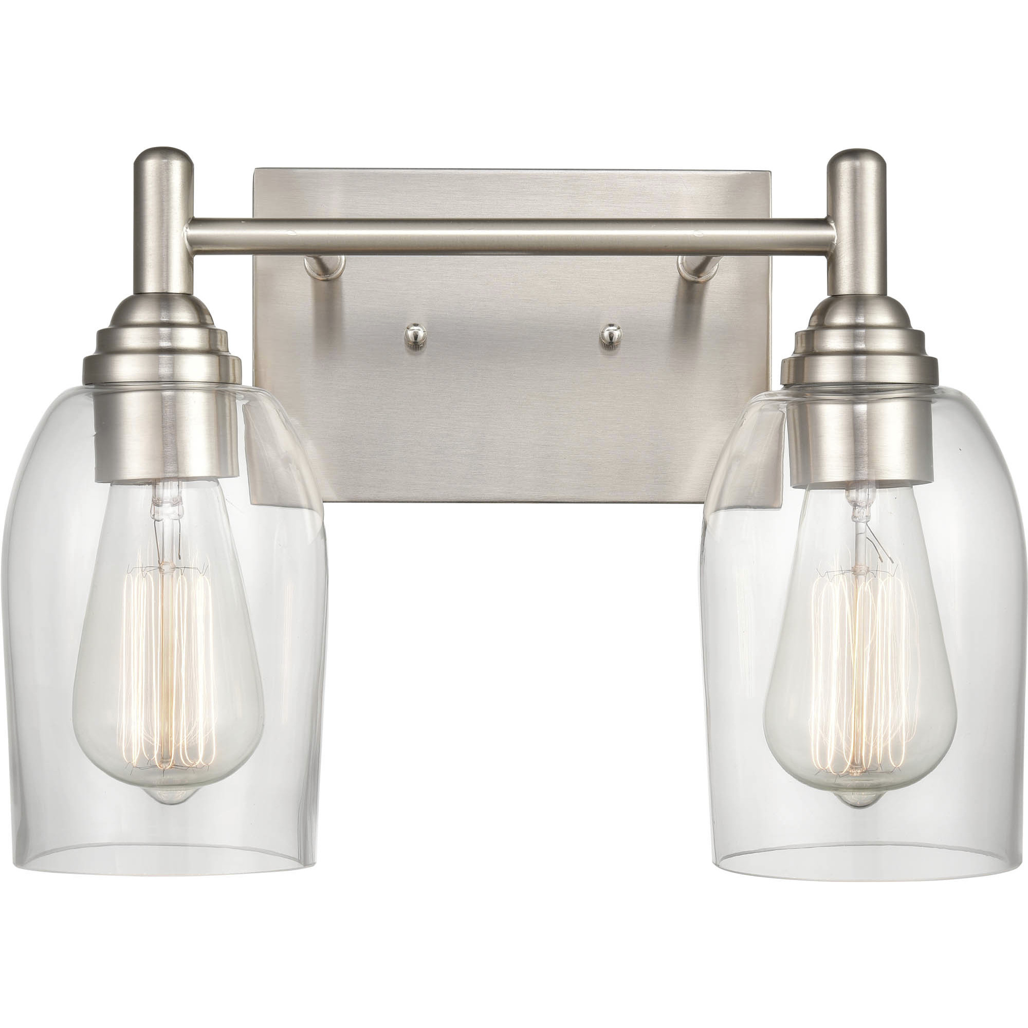 Arlett 2 Light 13.25 inch Brushed Nickel Bathroom Vanity Light Wall Light